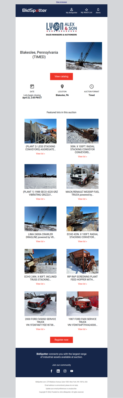 Timed Auction in Blakeslee, Pennsylvania