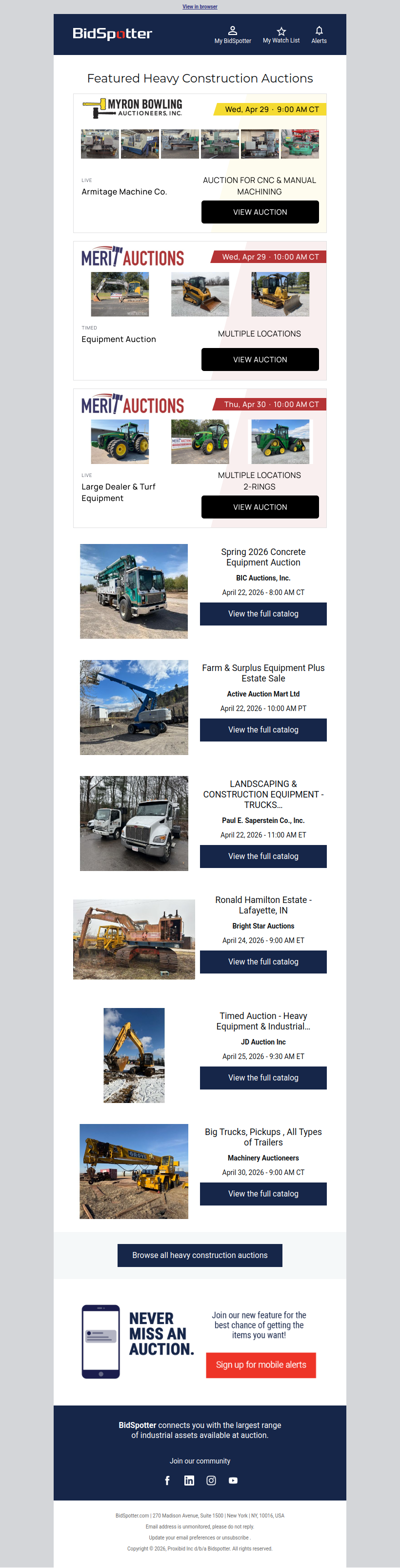 Featured Heavy Construction Auctions