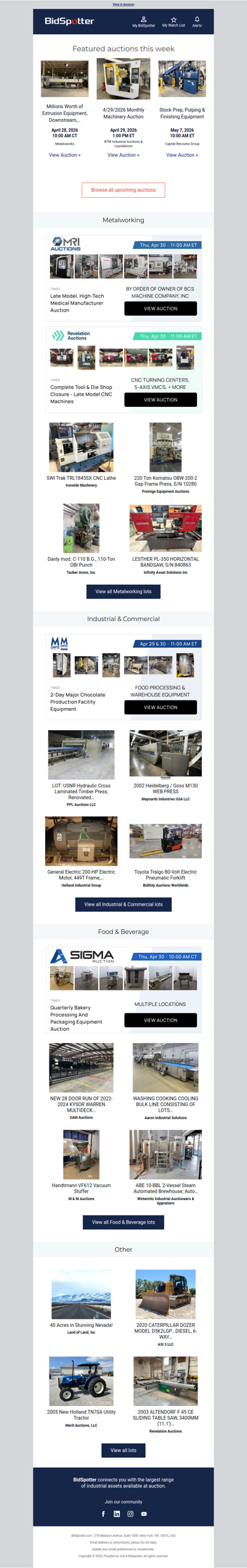 Upcoming BidSpotter Auctions - Don't Miss Out