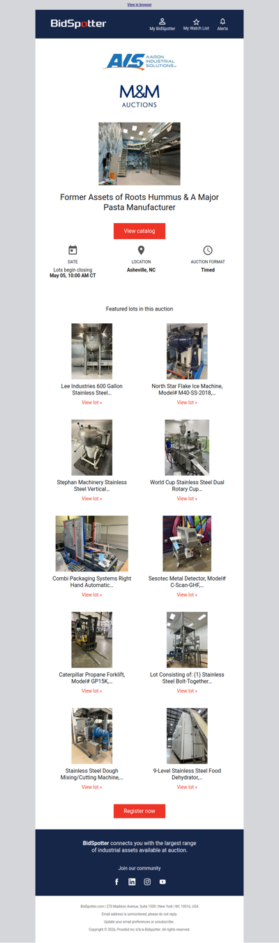 Former Assets of Roots Hummus & A Major Pasta Manufacturer