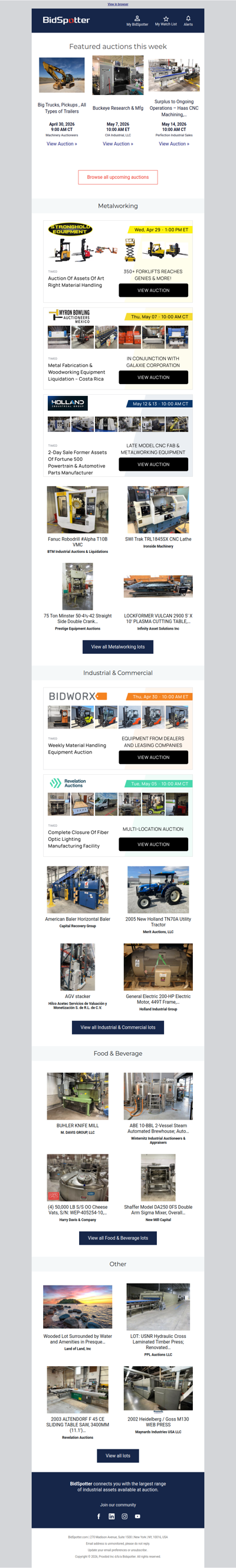 Upcoming BidSpotter Auctions - Don't Miss Out