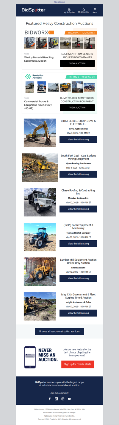 Featured Heavy Construction Auctions