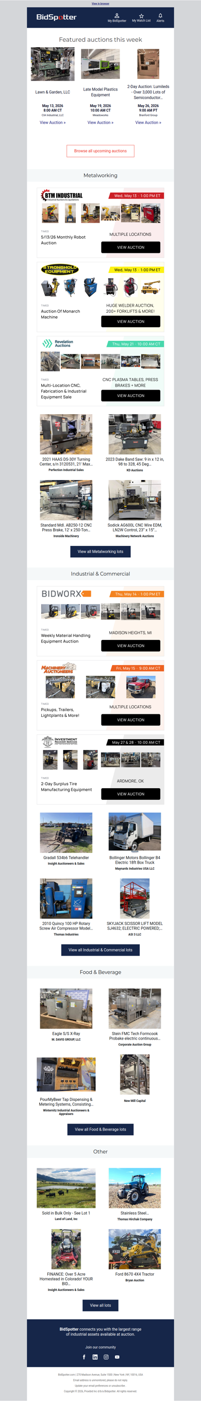 Upcoming BidSpotter Auctions - Don't Miss Out