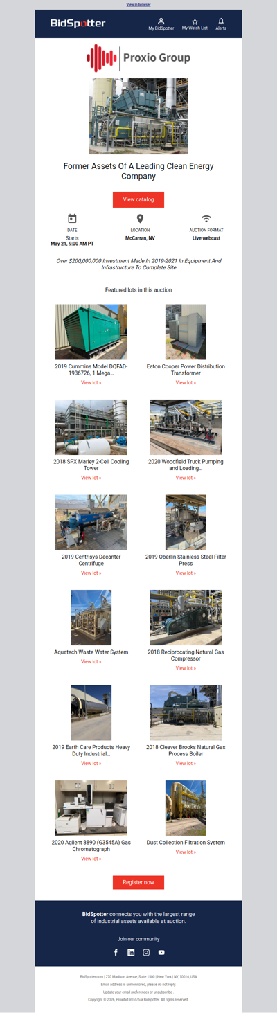 Former Assets Of A Leading Clean Energy Company | May 21