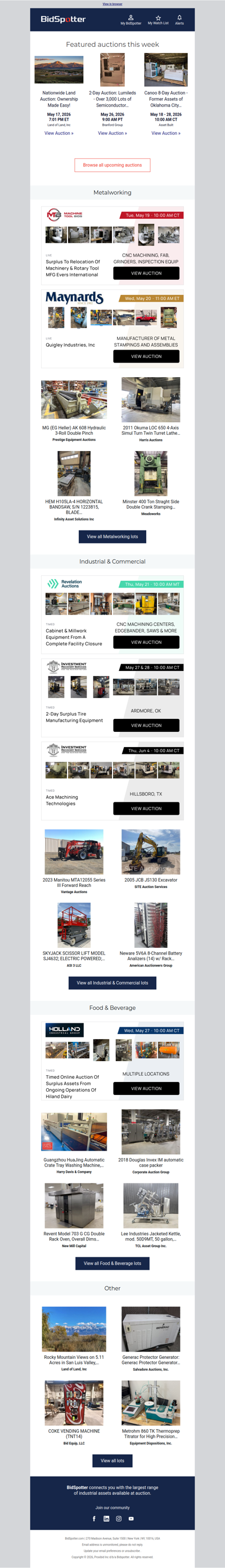 Upcoming BidSpotter Auctions - Don't Miss Out