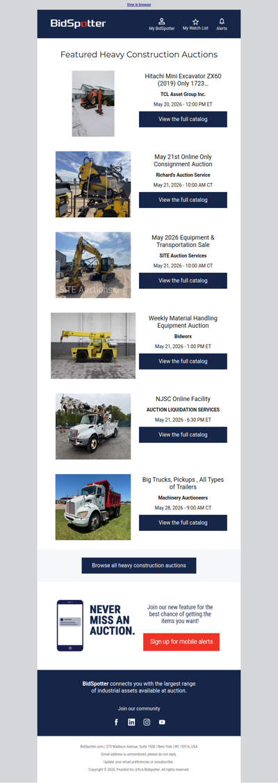 Featured Heavy Construction Auctions