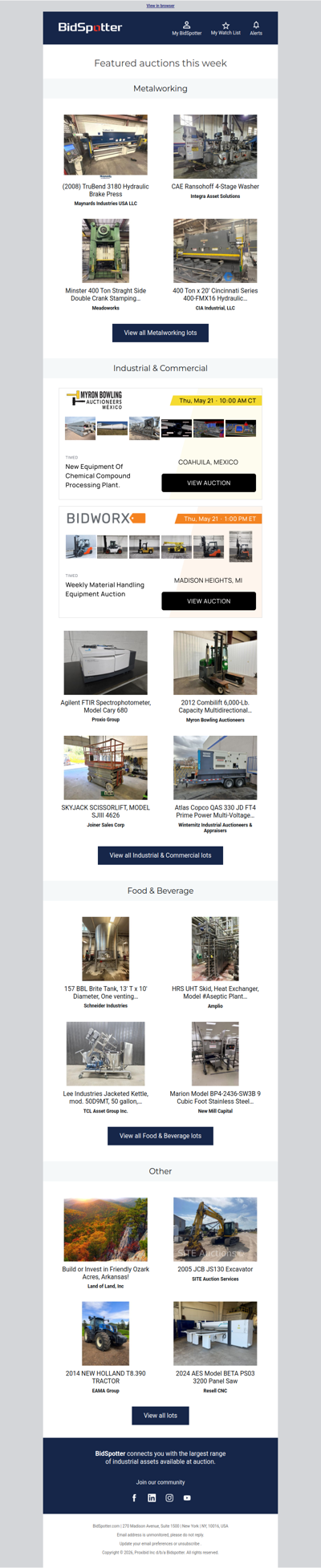Upcoming BidSpotter Auctions - Don't Miss Out