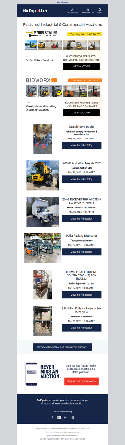 Featured Industrial and Commercial Auctions