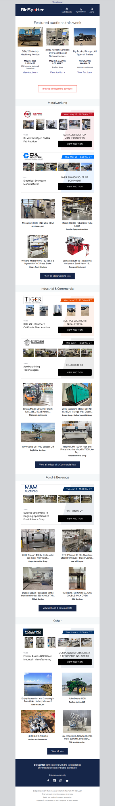 Upcoming BidSpotter Auctions - Don't Miss Out