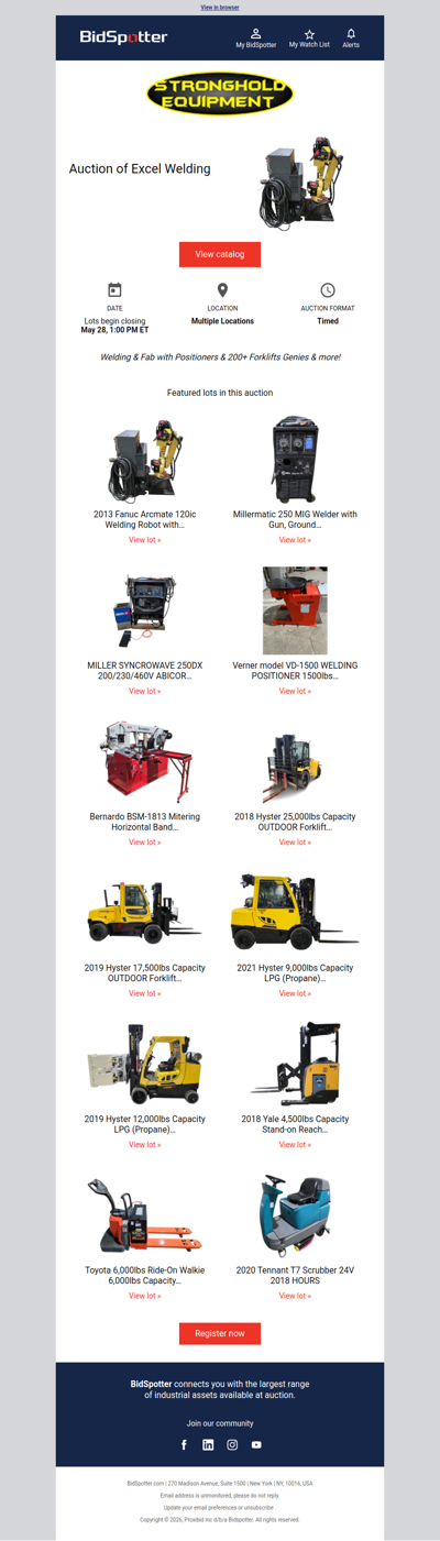 Auction of Excel Welding | May 28