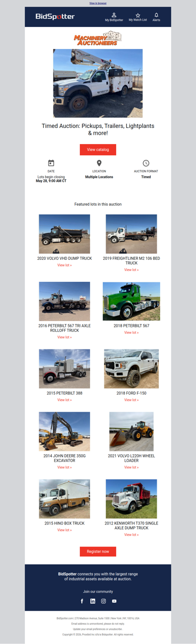 Timed Auction: Pickups, Trailers, Lightplants & more! | May 28