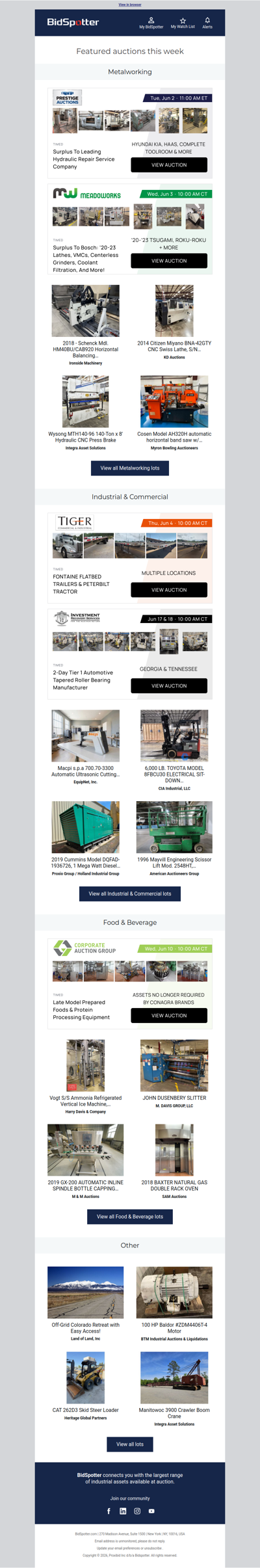 Upcoming BidSpotter Auctions - Don't Miss Out