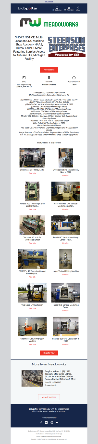 CNC Machine Shop Auction