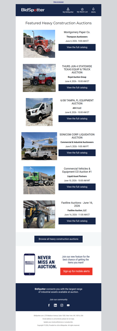Featured Heavy Construction Auctions