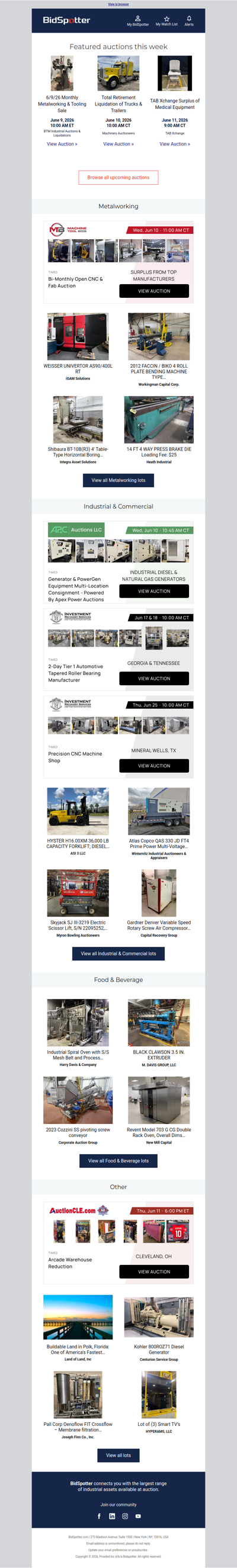 Upcoming BidSpotter Auctions - Don't Miss Out
