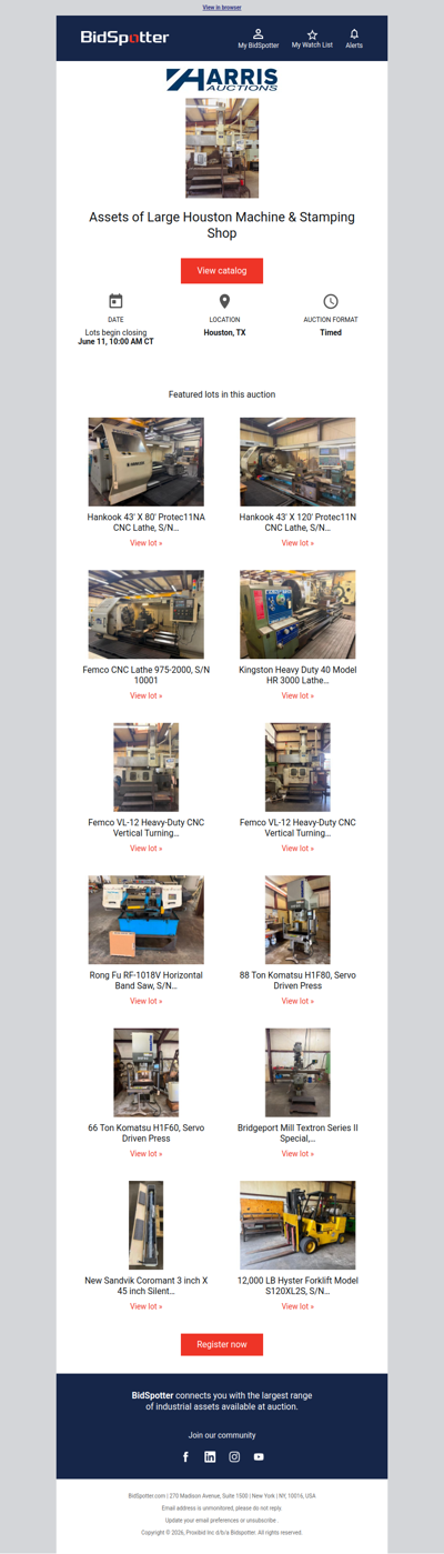 Assets of Large Houston Machine & Stamping Shop | June 11