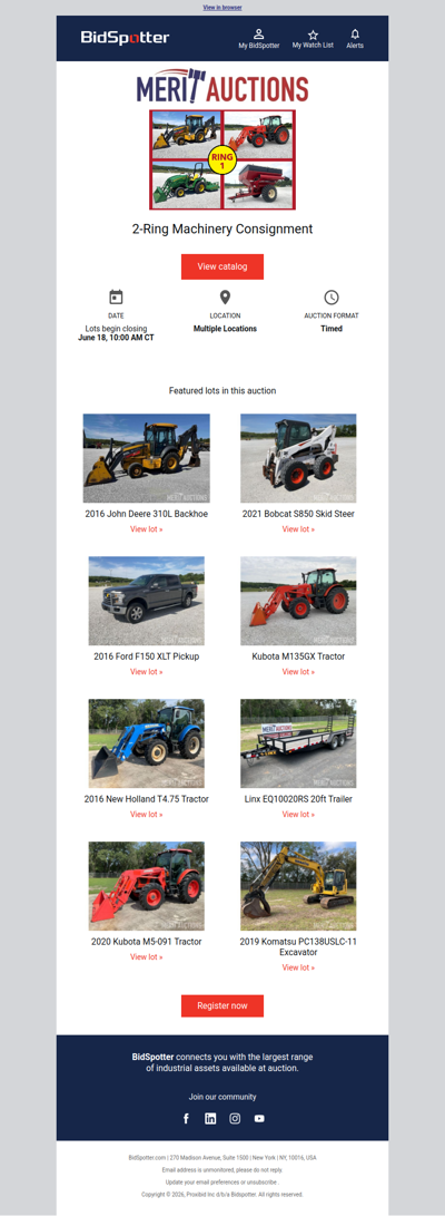 2-Ring Machinery Consignment
