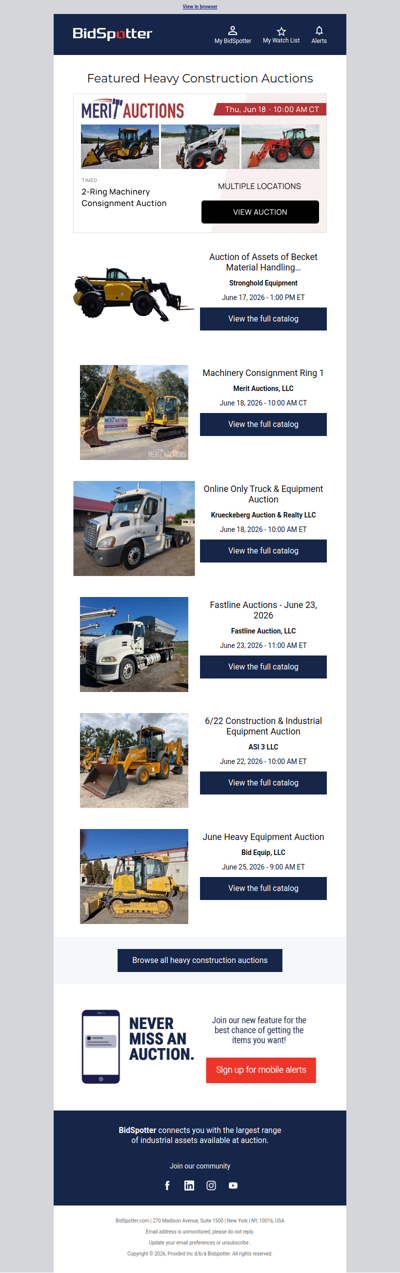 Featured Heavy Construction Auctions