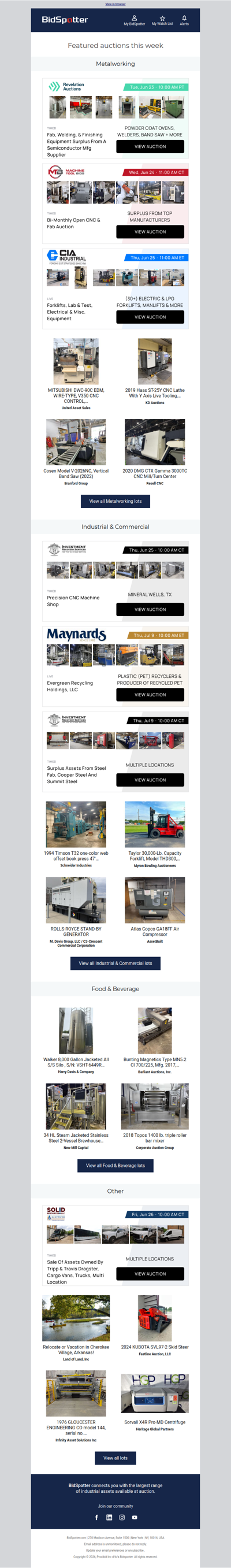 Upcoming BidSpotter Auctions - Don't Miss Out