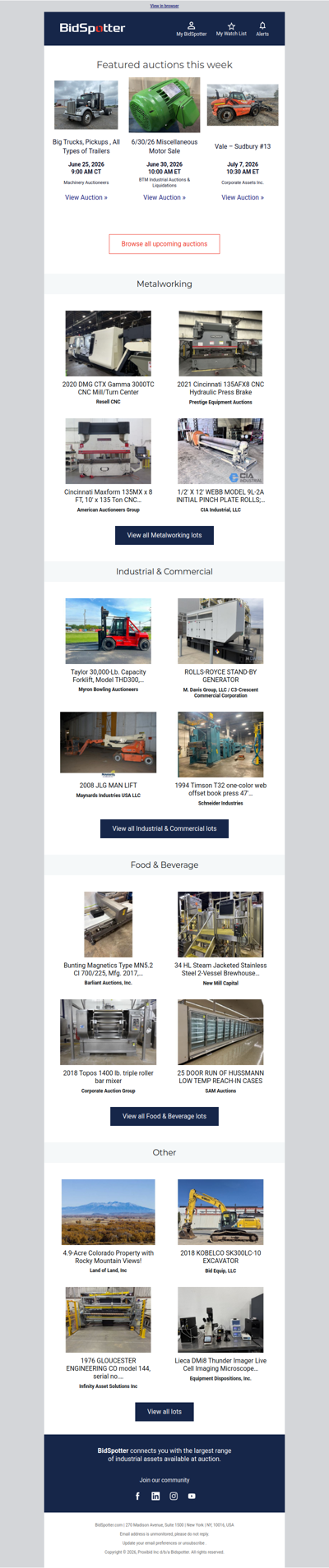 Upcoming BidSpotter Auctions - Don't Miss Out