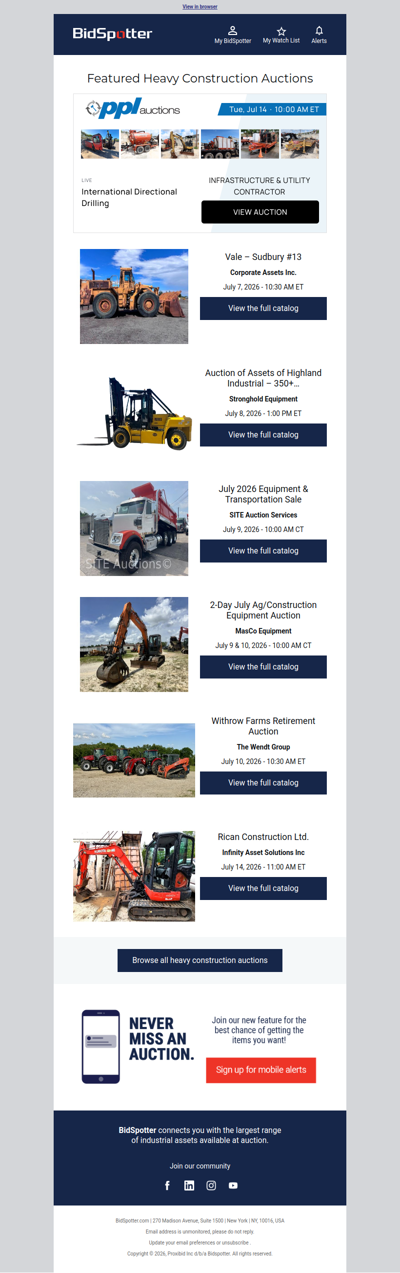 Featured Heavy Construction Auctions