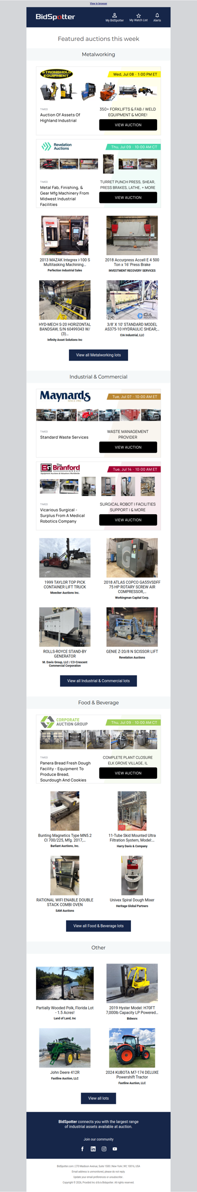 Upcoming BidSpotter Auctions - Don't Miss Out