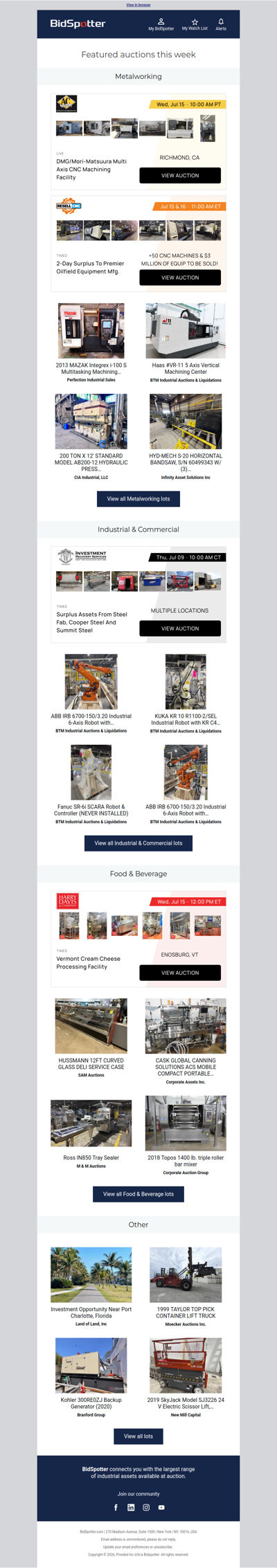 Upcoming BidSpotter Auctions - Don't Miss Out