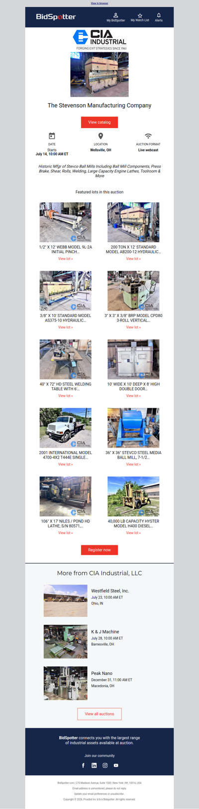 Historic Mfgr of Steveco Ball Mills