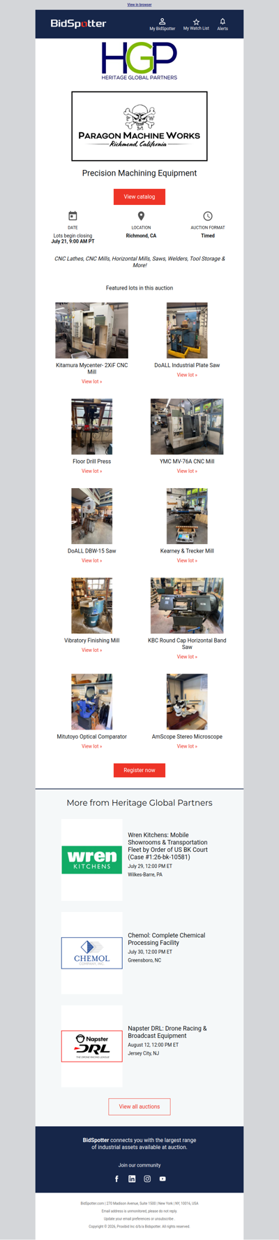 Register Now: Precision Equipment, Drill Presses & Finishing Systems