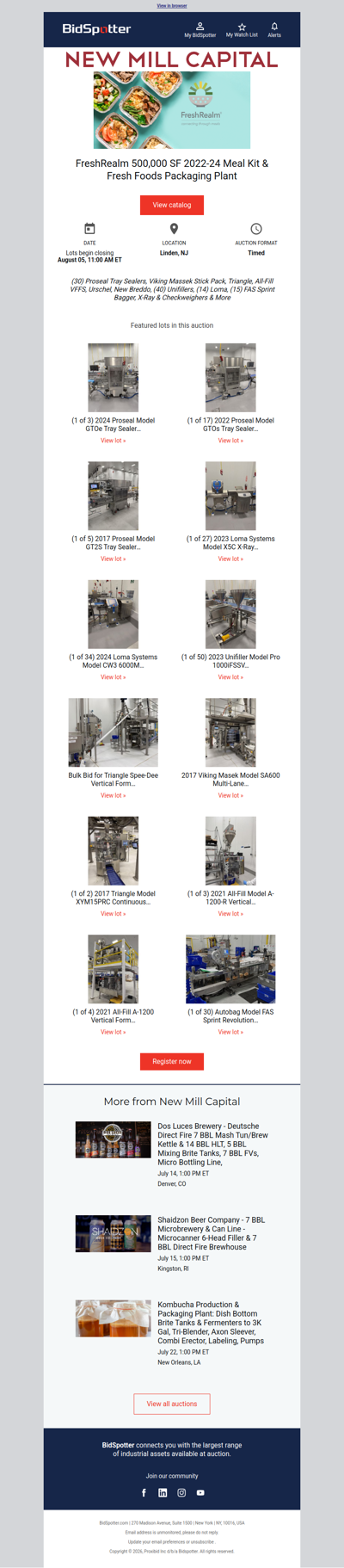 FreshRealm - Largest Packaging Auction of the Year 8/5