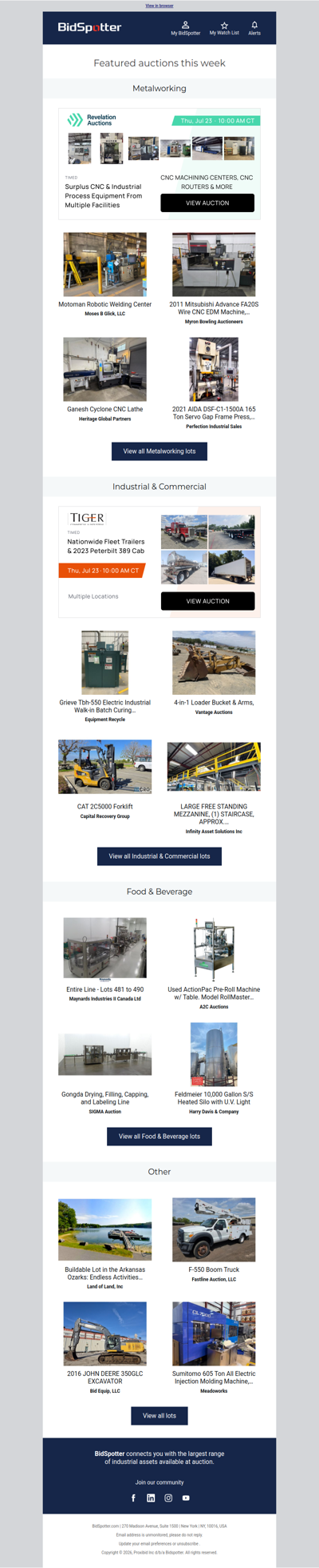 Upcoming BidSpotter Auctions - Don't Miss Out