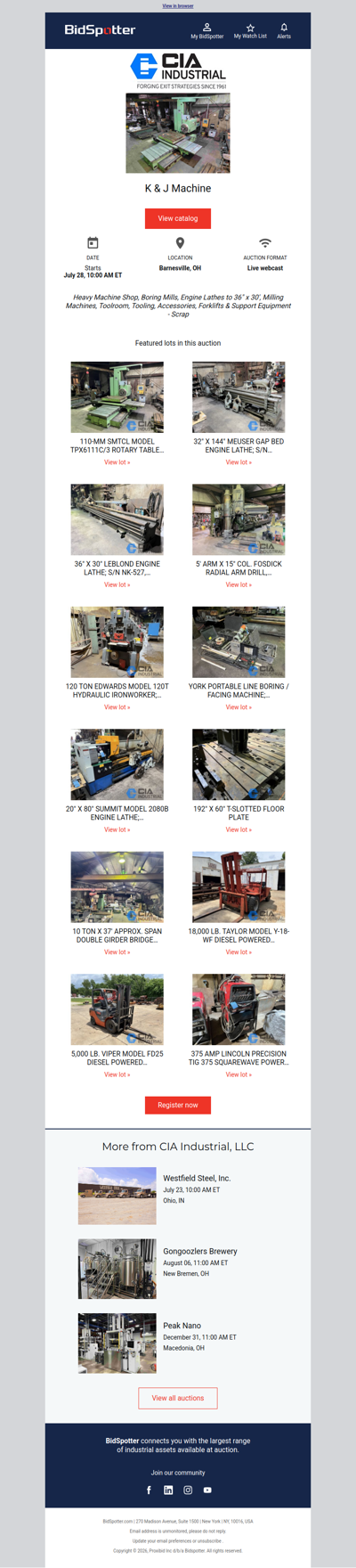 Auction of Heavy Duty Manual Machine Shop