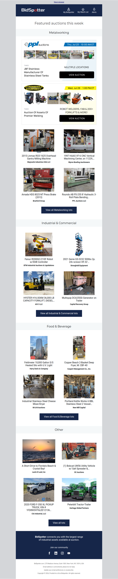 Upcoming BidSpotter Auctions - Don't Miss Out