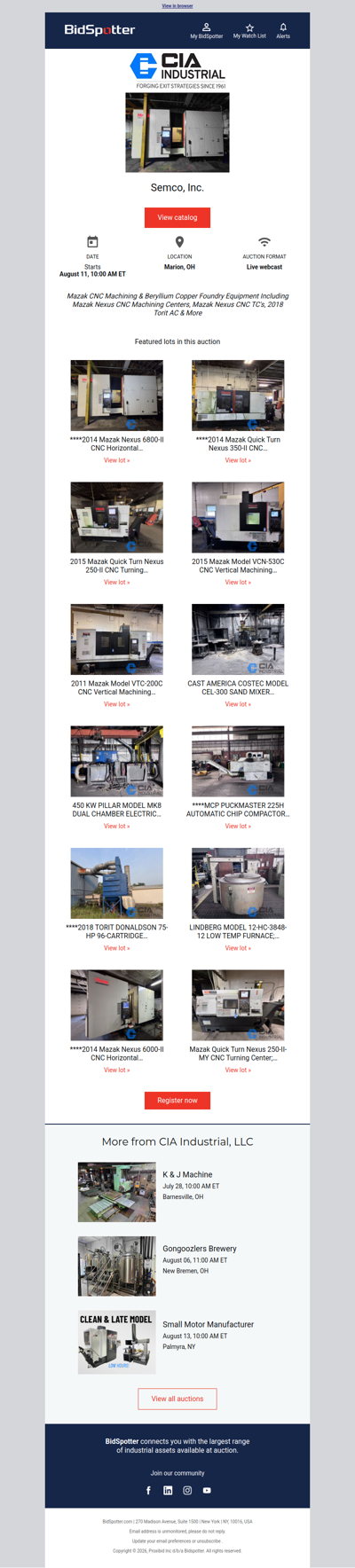 Mazak CNC Machining & Beryllium Copper Foundry Equipment