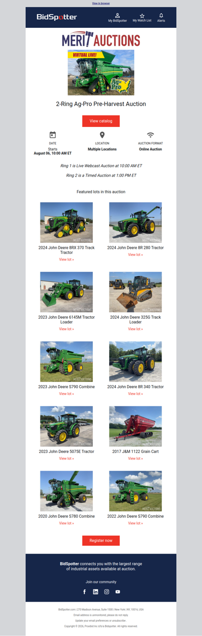2-Ring Ag-Pro Pre-Harvest Auction