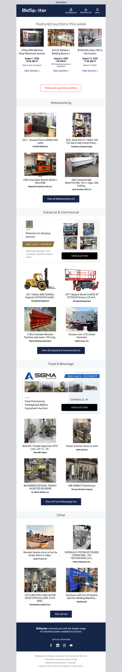 Upcoming BidSpotter Auctions - Don't Miss Out