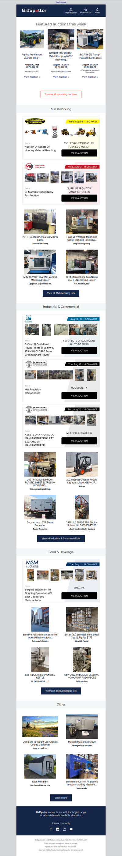 Upcoming BidSpotter Auctions - Don't Miss Out