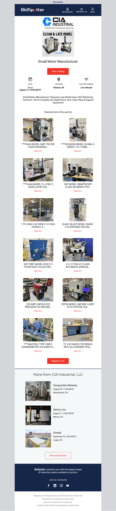 Auction of Small Motor Manufacturer
