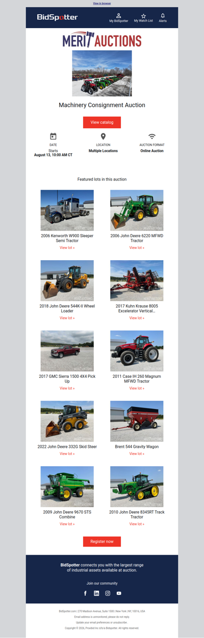 Machinery Consignment Auction