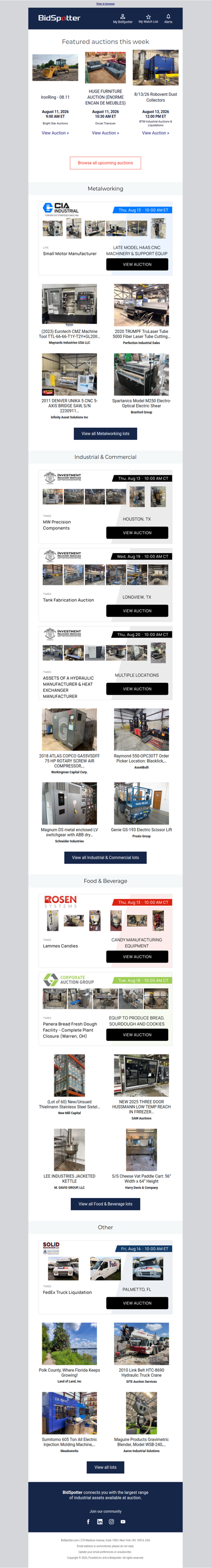 Upcoming BidSpotter Auctions - Don't Miss Out