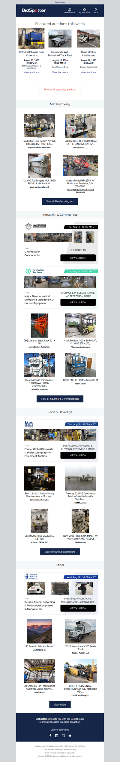 Upcoming BidSpotter Auctions - Don't Miss Out