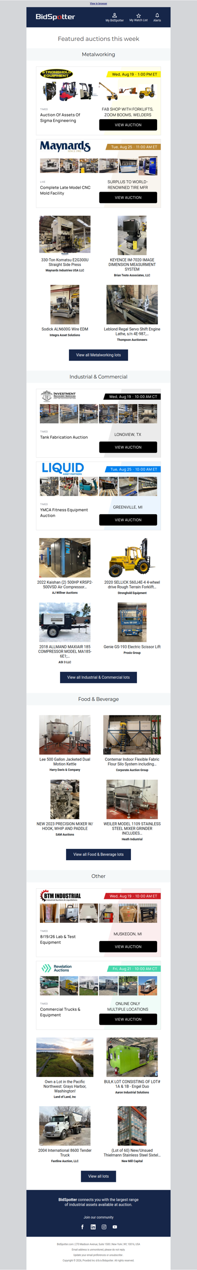 Upcoming BidSpotter Auctions - Don't Miss Out
