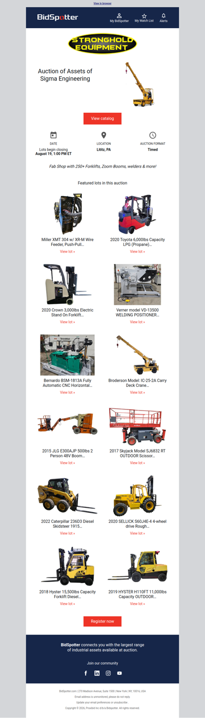 Auction of Assets of Sigma Engineering