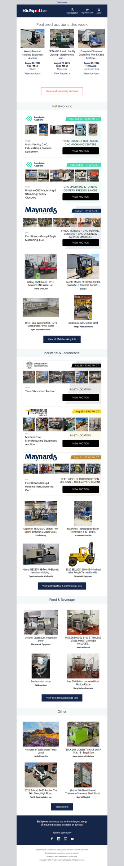 Upcoming BidSpotter Auctions - Don't Miss Out
