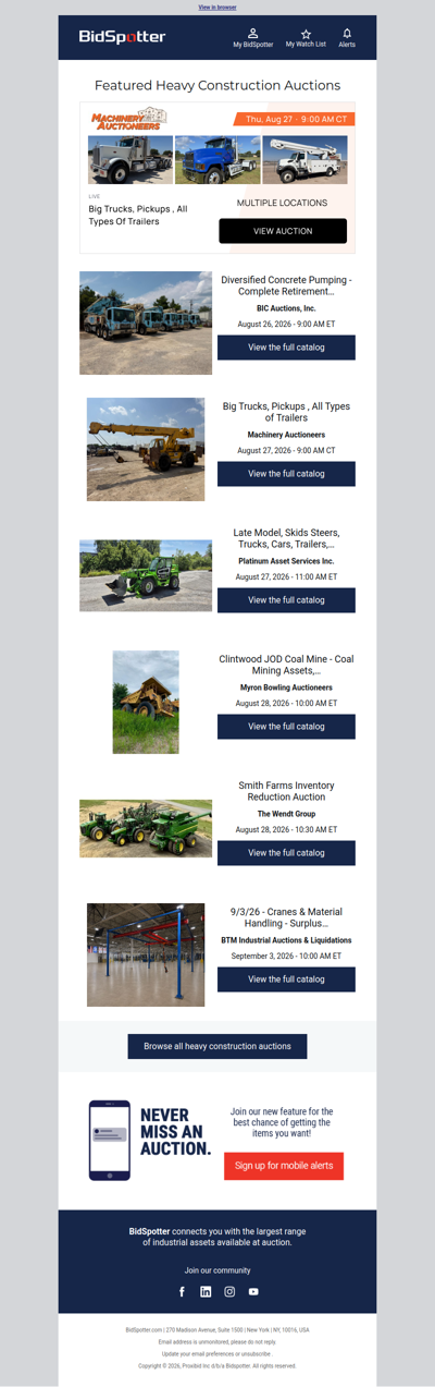 Featured Heavy Construction Auctions