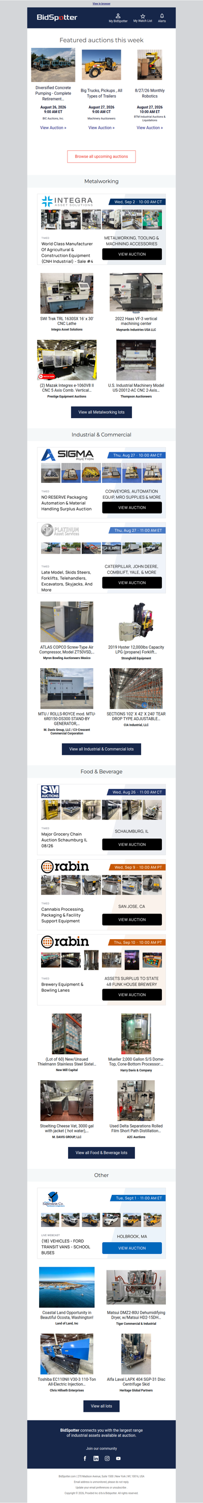Upcoming BidSpotter Auctions - Don't Miss Out