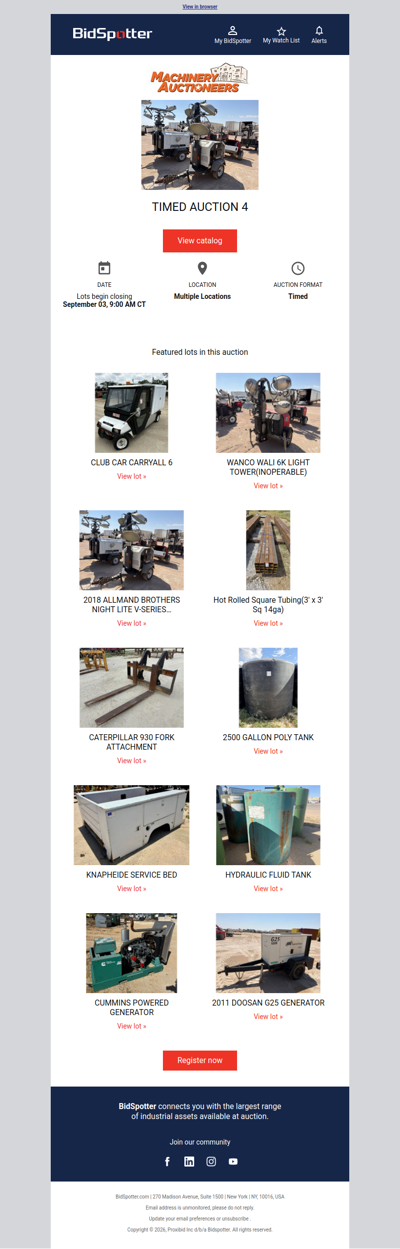 Timed Auction 4: Engines, Pumps, Parts, Tools, & More