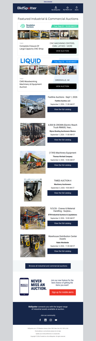 Featured Industrial and Commercial Auctions