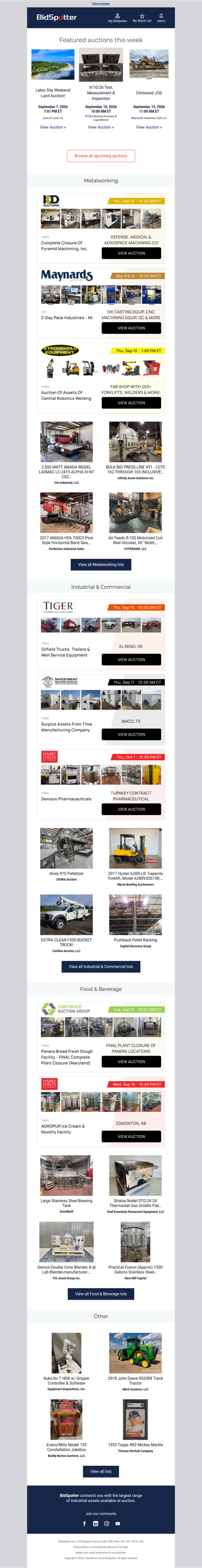 Upcoming BidSpotter Auctions - Don't Miss Out