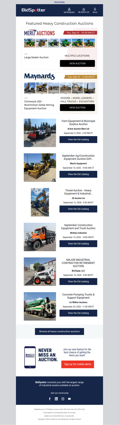 Featured Heavy Construction Auctions
